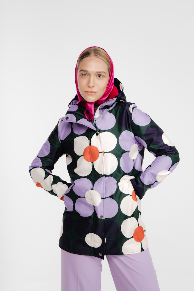 RAINCOAT FLOWER POWER MORADO (PRE-ORDER)